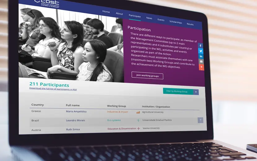 Diseño de navegación EMES Network