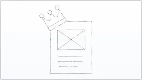 Boceto de un documento con una corona encima